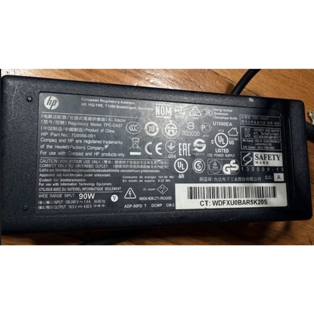 Genuine HP 90W AC Adapter Charger 19.5V 4.62A 709566-001 TPC-DA57 w/ Cord